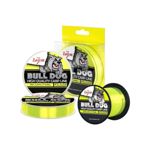 CarpZoom Bull-Dog Fluo monofil pontyozó horgászzsinór, o 0,25 mm, 300 m, 8,8 kg, fluo zöld