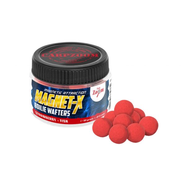 CarpZoom Magnet-X Boilie Wafters prémium horogcsali, eper, halas, 50 g