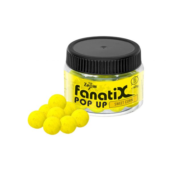 CarpZoom Fanati-X Pop Up horogcsali, 16 mm, édes kukorica, 40 g