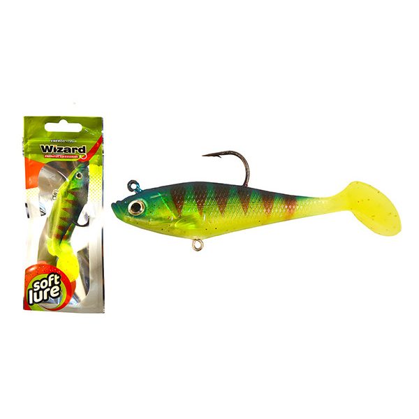 WIZARD SWIMBAIT - PADDLE LONG - 3 INCH – GREEN-REDTIGER