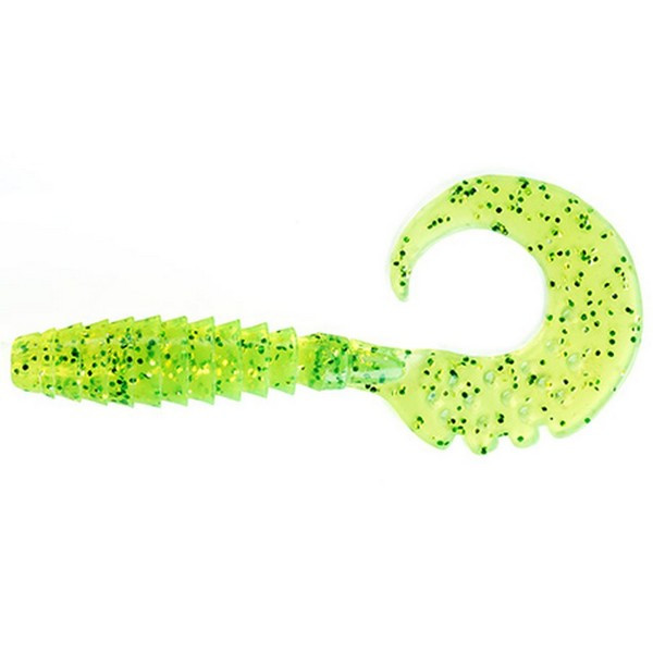 FISHUP_FANCY GRUB 2" (10PCS.), #026 - FLO CHARTREUSE/GREEN