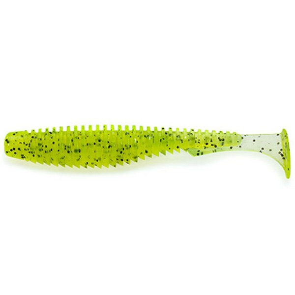 FISHUP_U-SHAD 2" (10PCS.), #055 - CHARTREUSE/BLACK