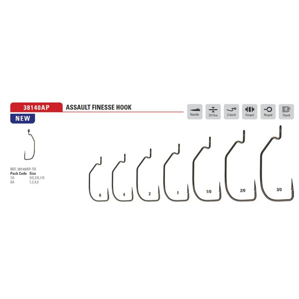 MUSTAD ASSAULT FINESSE TITANX 1 8DB/CS