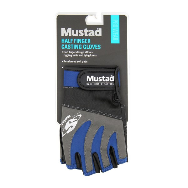 MUSTAD HALF FINGER CASTING GLOVES SIZE L