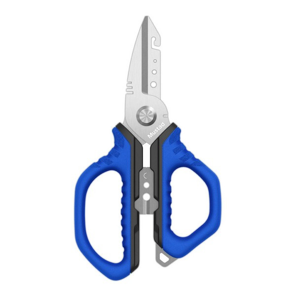 MUSTAD 6.5", SCISSORS, 420 STAINLESS STEEL, FINE POLISHED BLUE