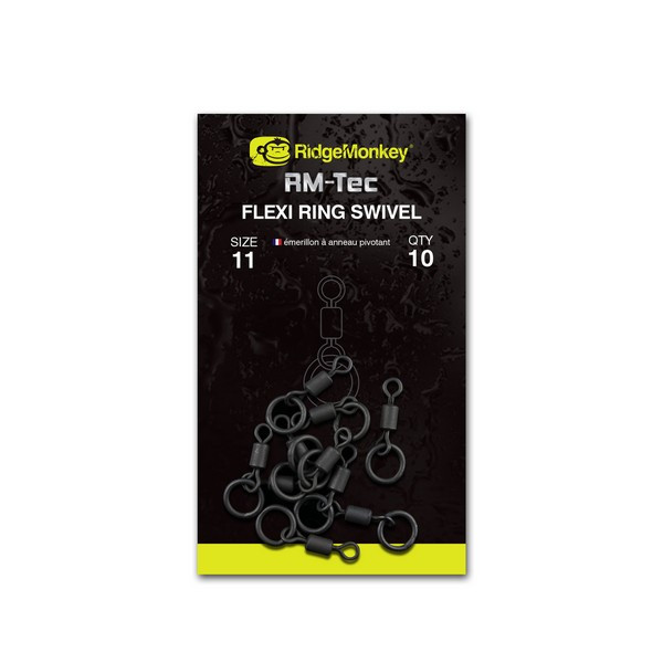 RIDGEMONKEY RM-TEC FLEXI RING SWIVEL SIZE8 KARIKÁS FORGÓ 10DB