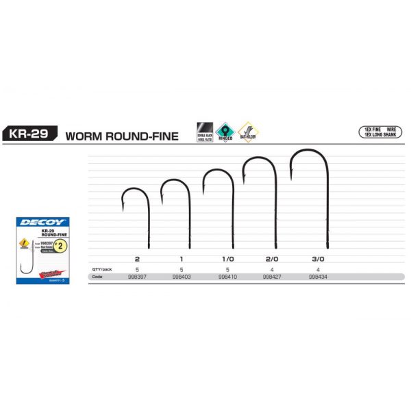 HOROG DECOY WORM KR-29 ROUND FINE 2