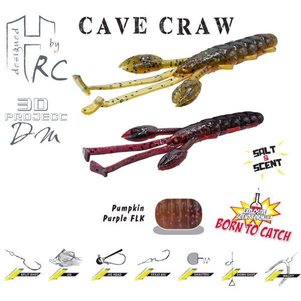 CAVE CRAW 3.8" 9.6cm Pumpkin Purple Flk