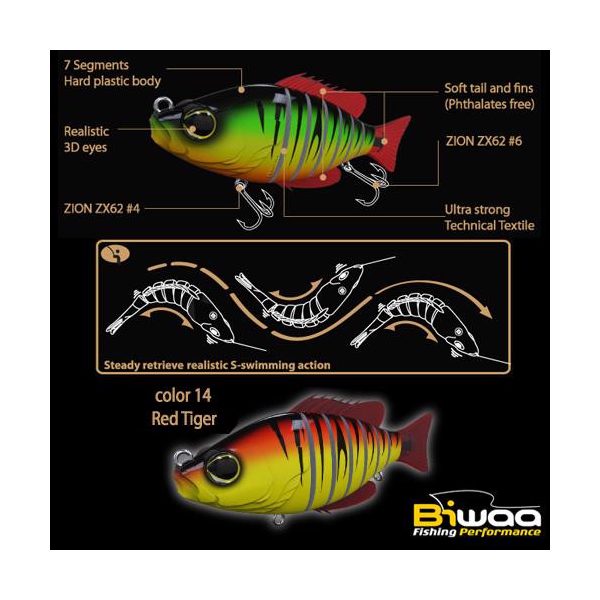 SWIMBAIT SEVEN S6" 15cm 60gr 14 Red Tiger